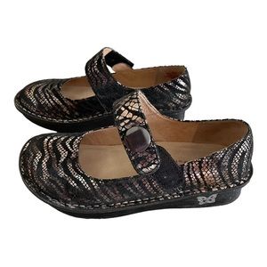 Alegria Women Paloma Leather Shoes Black and Copper size 37